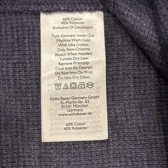 NWT Eddie Bauer Men's Favorite Ultrasoft Thermal Henley Heather Navy Size L Tall - Picture 7 of 9